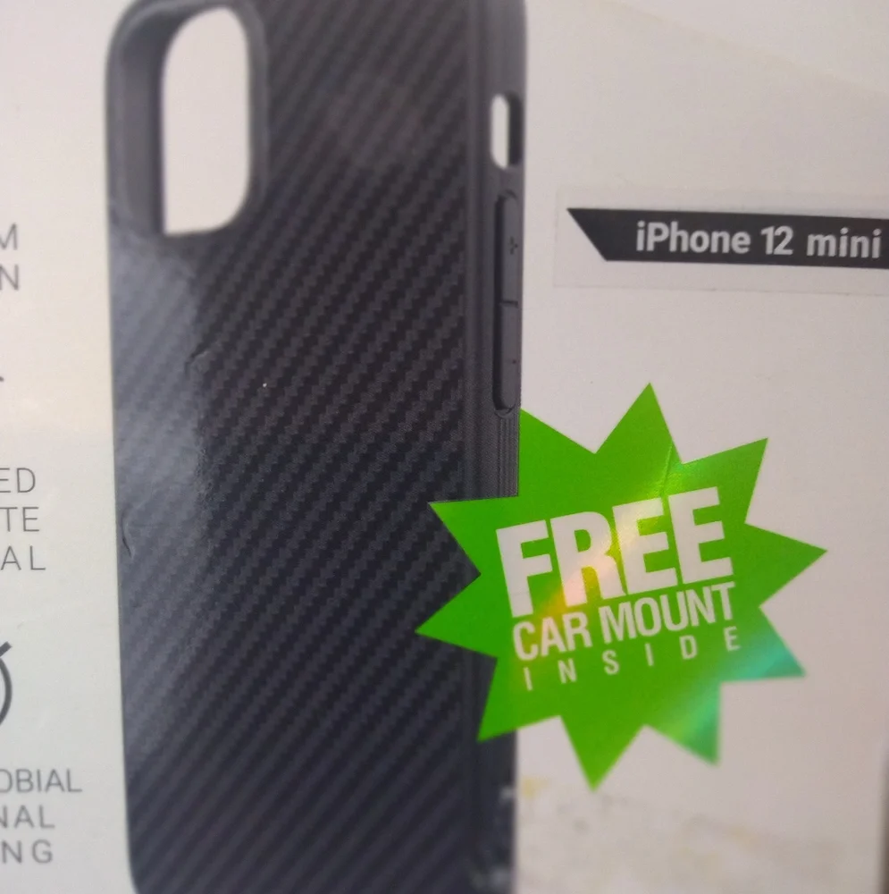 Evutec iphone 12 mini Black Phone Case/w Magntic Car Vent Mount